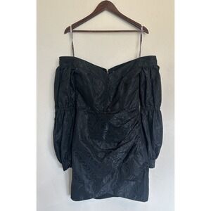 Flor Et. al Taxco Moire Dress NWT 6 Party Boned Glam Regency Goth Romantic Puff